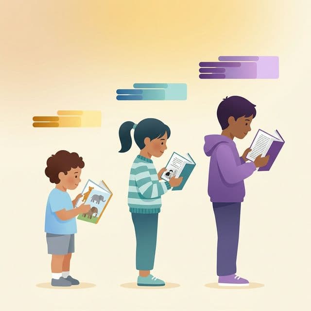 A child reading a personalized book at their level